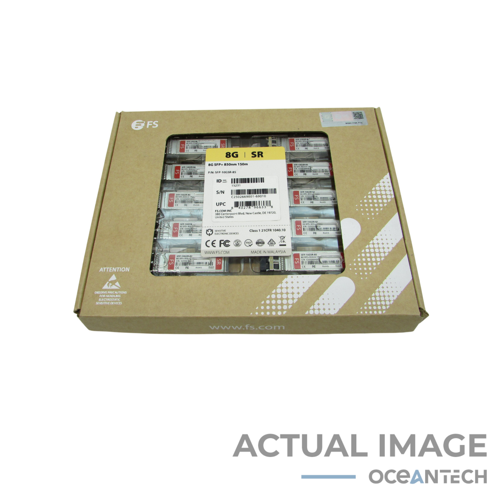 FS 10GBASE-LR SFP+ 1310nm 10km Transiever Module P/N SFP-10GSR-85 Lot of 10