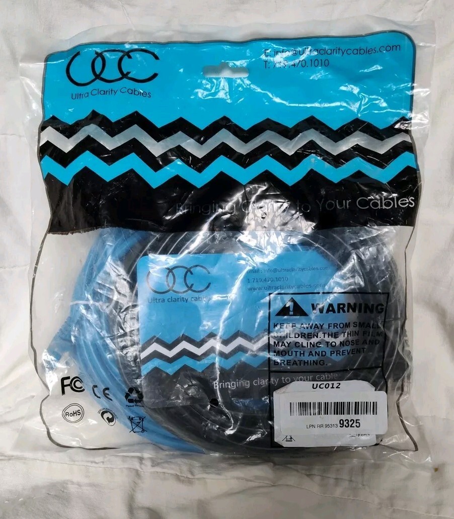 ULTRA CLARITY CABLES CAT 6 ETHERNET CABLE (25ft) 2 Pack, BLACK/BLUE