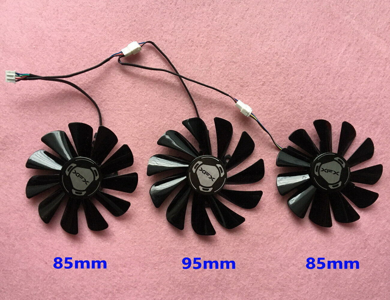 Set of 3 Fan Cooler Fan For XFX RX5600XT THICC III Ultra FDC10U12S9-C 85mm 95mm