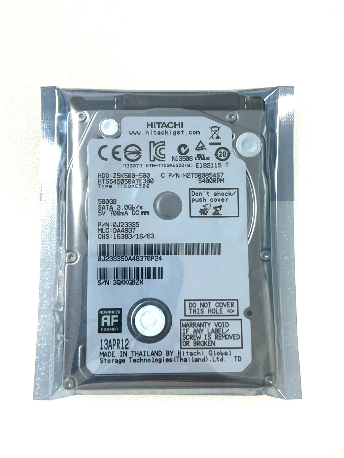 HGST Travelstar Z5K500-500 500GB 5400RPM 2.5" Laptop Hard Drive HTS545050A7E380