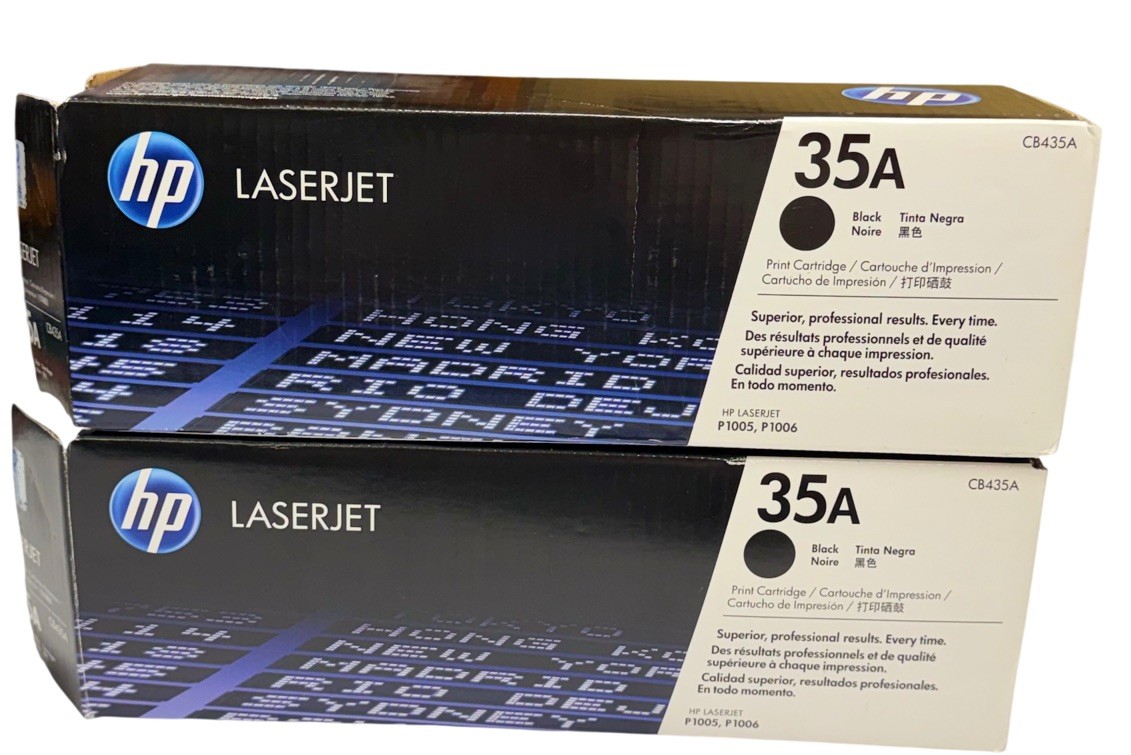BUNDLE HP 35A CB435A Black LaserJet Toner Cartridge Dual Pack Genuine Open Boxes