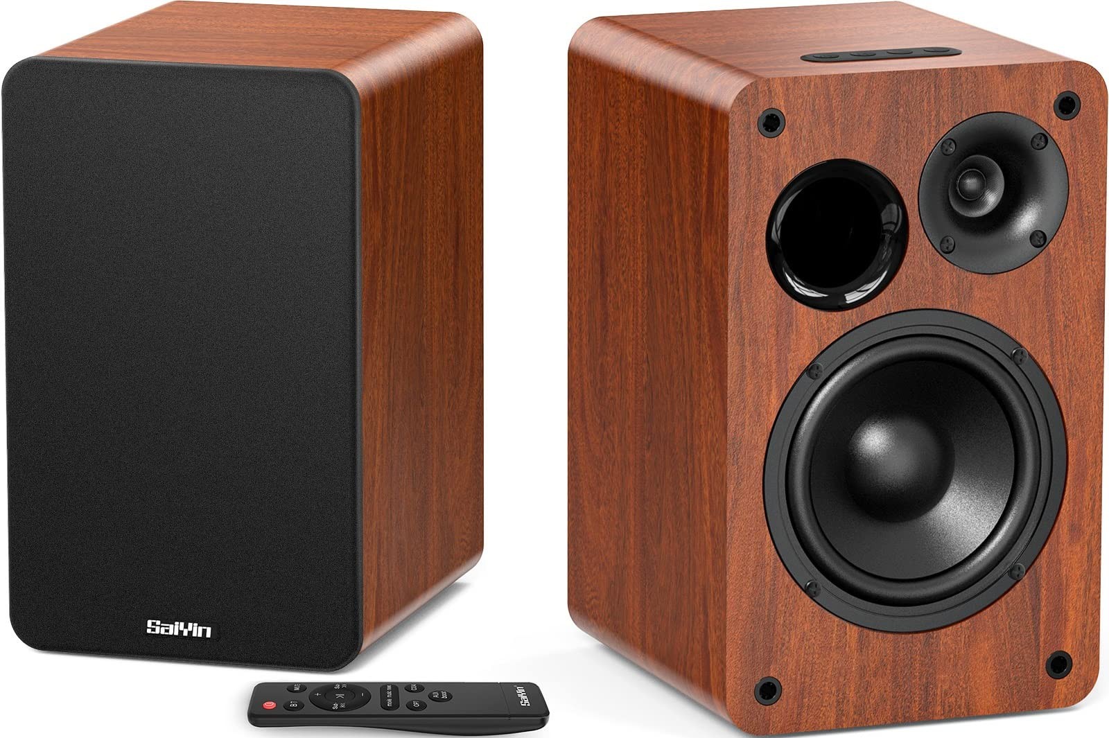 Saiyin Bluetooth Bookshelf Speakers for Record Player, Powered Studio DS6801S