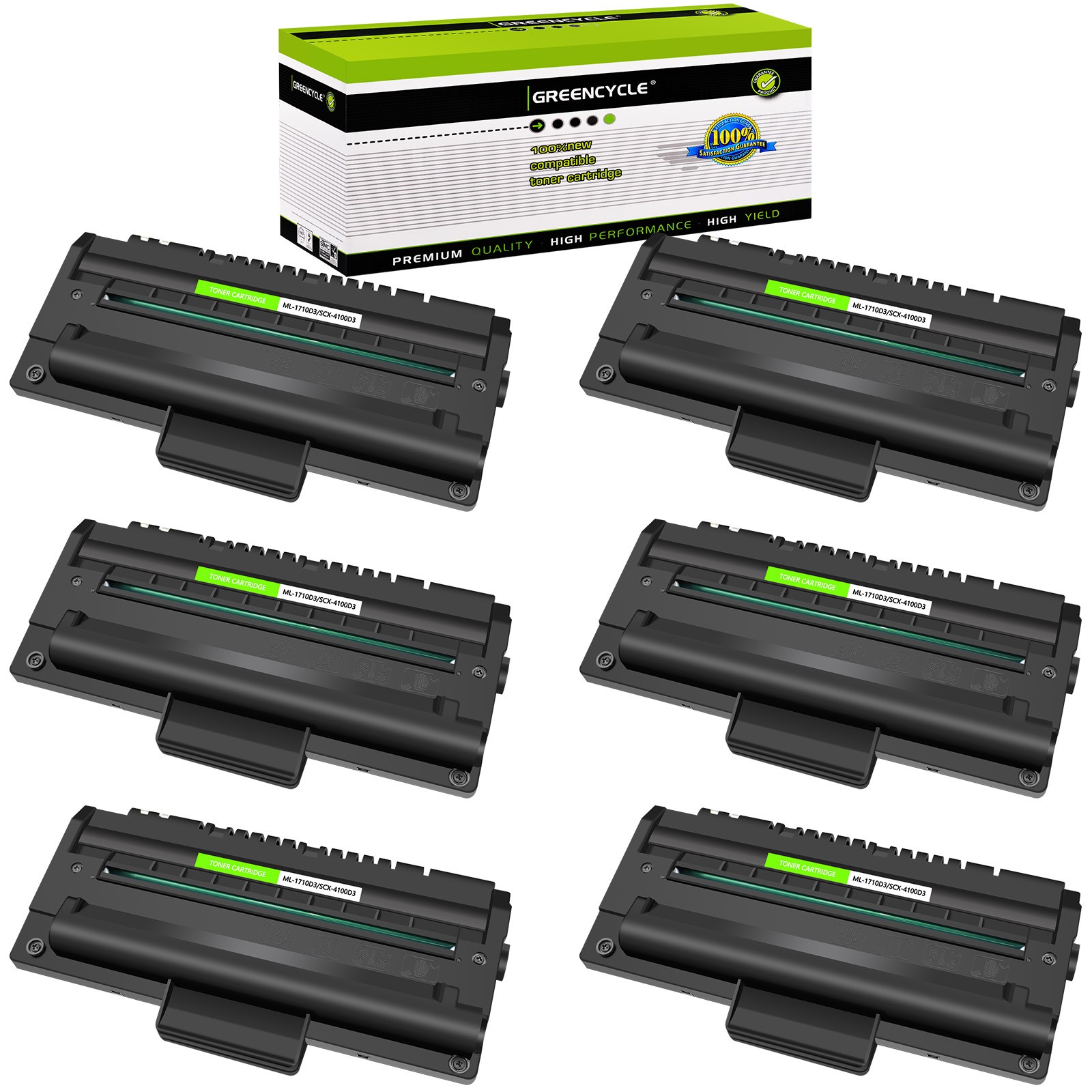 6PK Black Laser Toner Cartridge fit for Samsung ML-1510 ML-1520D3 SCX-4016 SF755