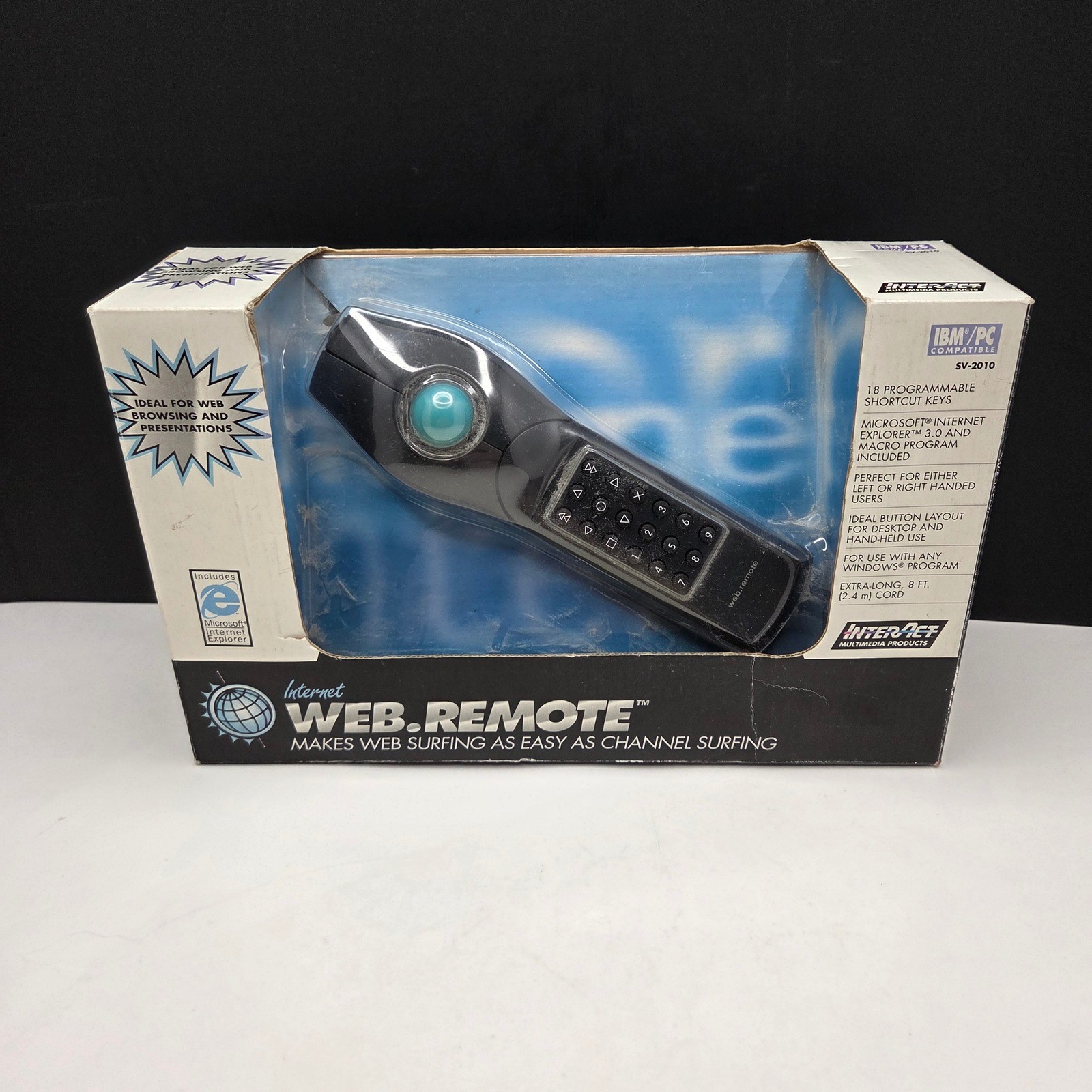 Interact Web.Remote SV-2010 Vintage PC Trackball Mouse Wired 18 Key Programmable