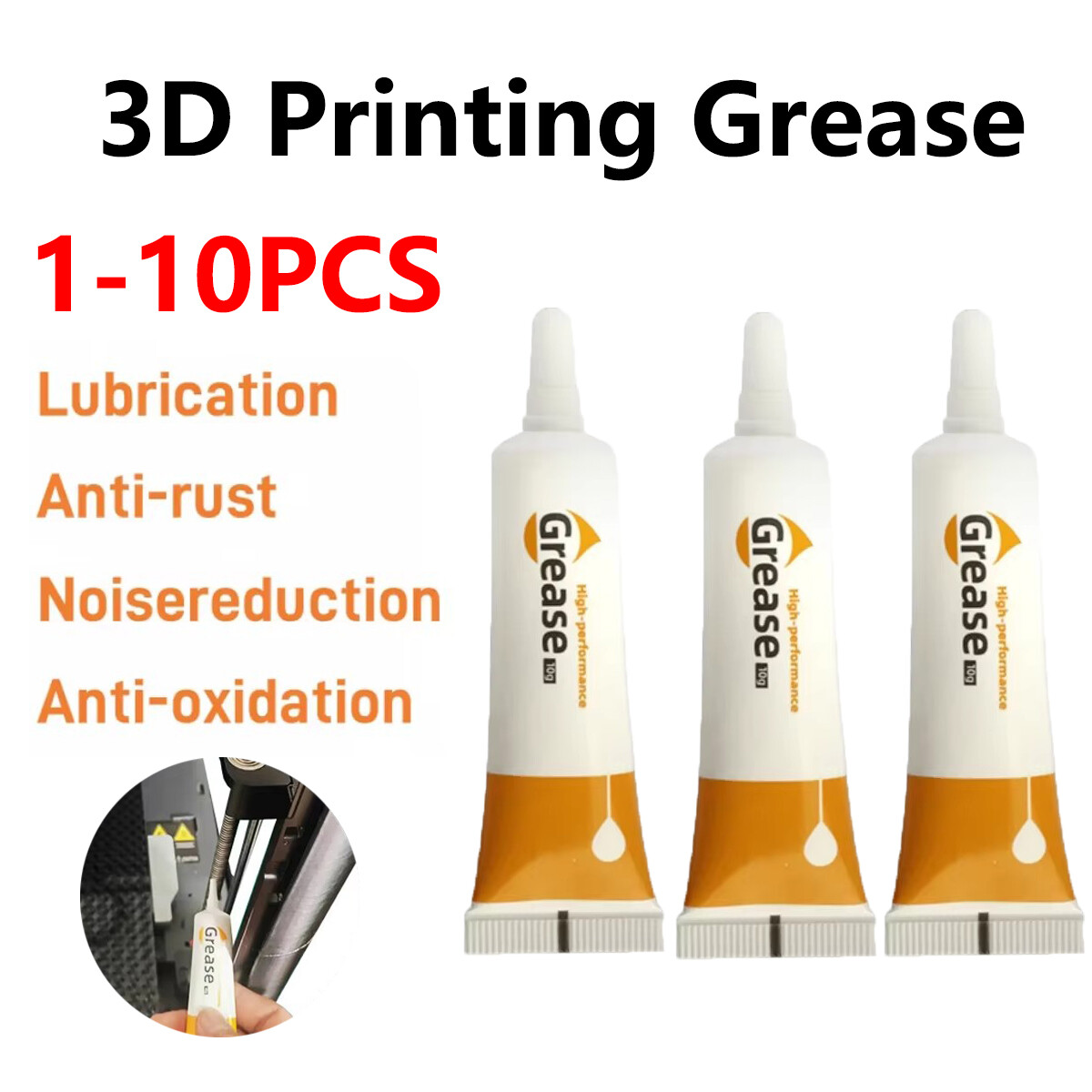 Slide Bearing Gear Grease Lubricant Antioxidant 3D Printer Lubricant 1-10Pcs