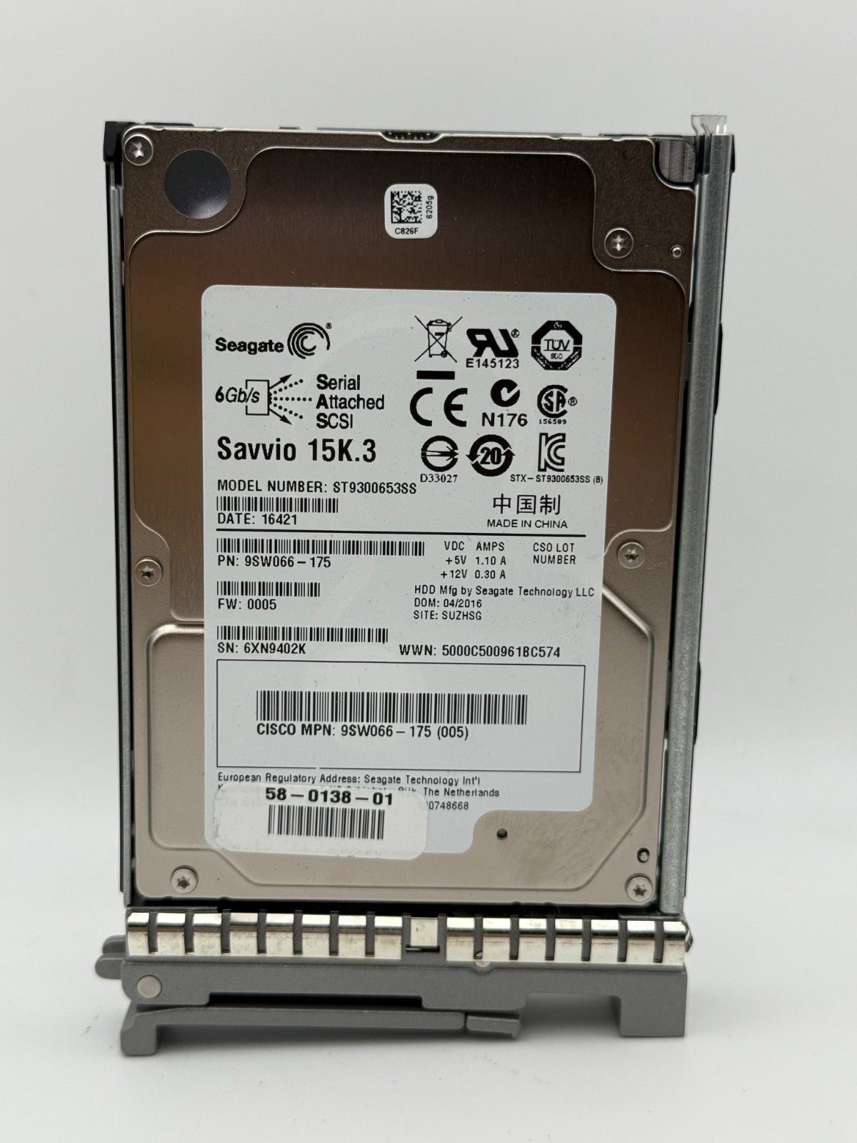 Cisco UCS-HDD300GI2F105 300GB 15K 6G SAS 2.5" HDD ST9300653SS