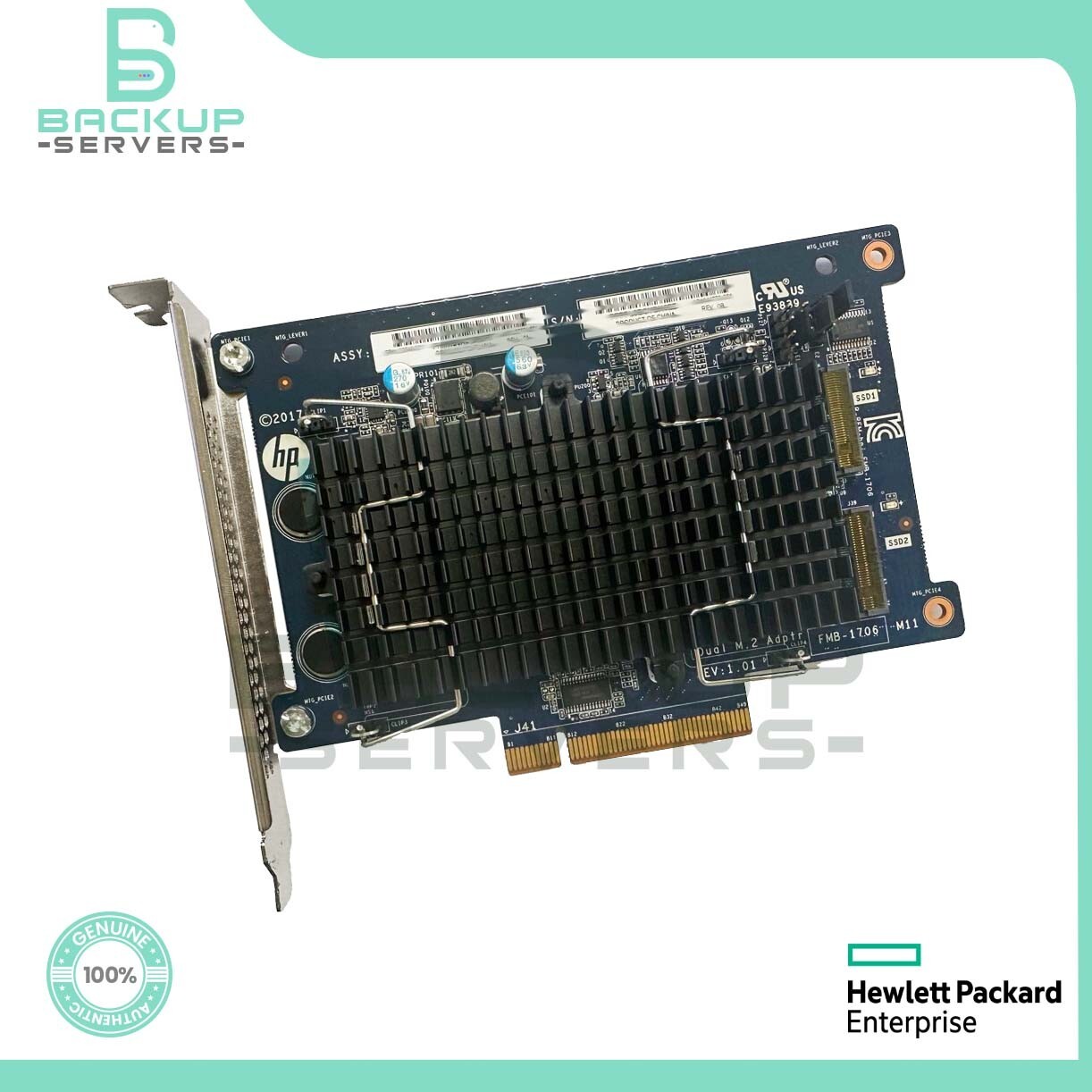 844779-001 HP Dual M.2 NVMe SSD to PCIe Gen3x8 Adapter Kit for Server L32771-001