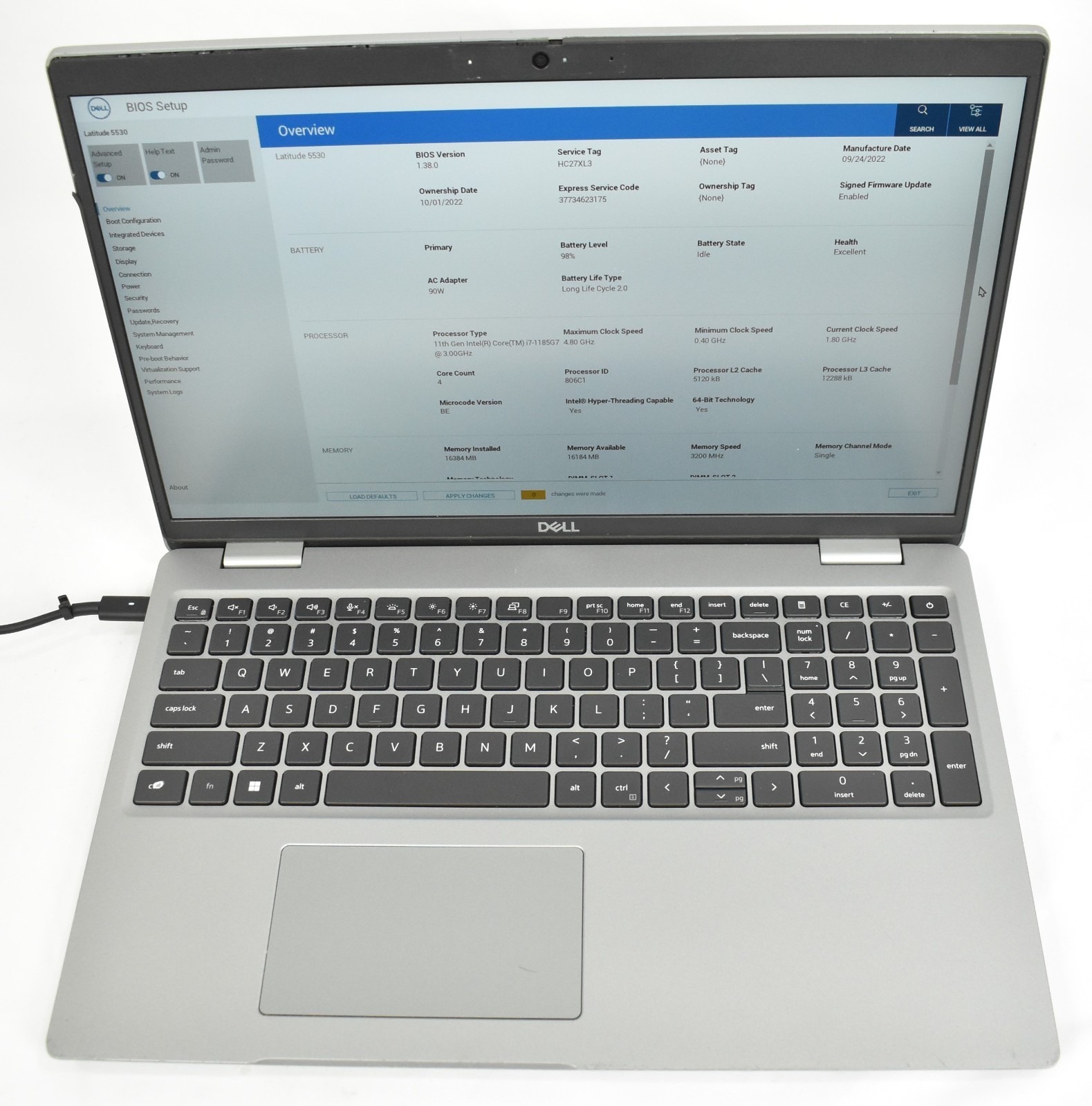 Dell Latitude 5530 Laptop i7-1185G7 3.0GHz 16GB 256GB SSD No OS Parts or Repair