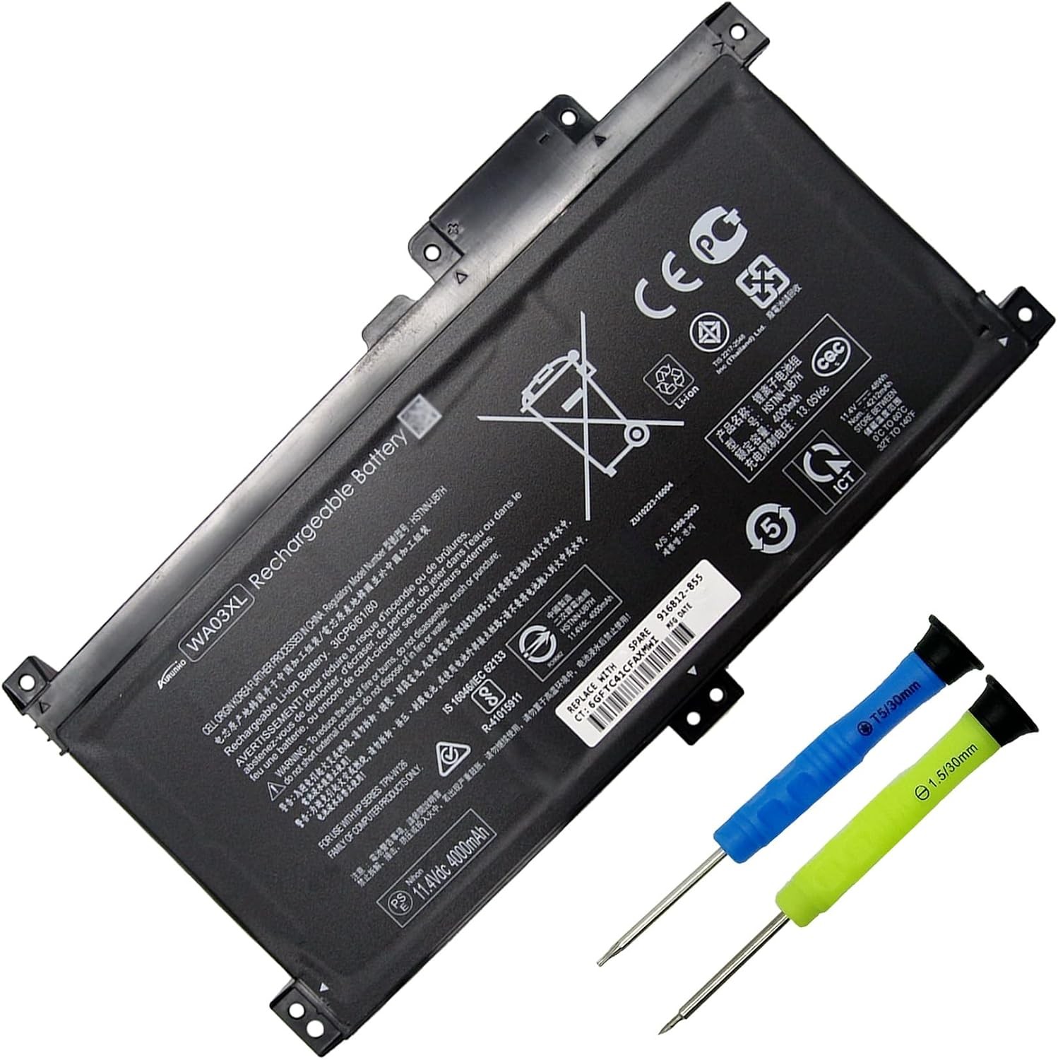 WA03XL 916812 855 48Wh Laptop Battery Replacement for HP Pavilion X360 15 BK 15
