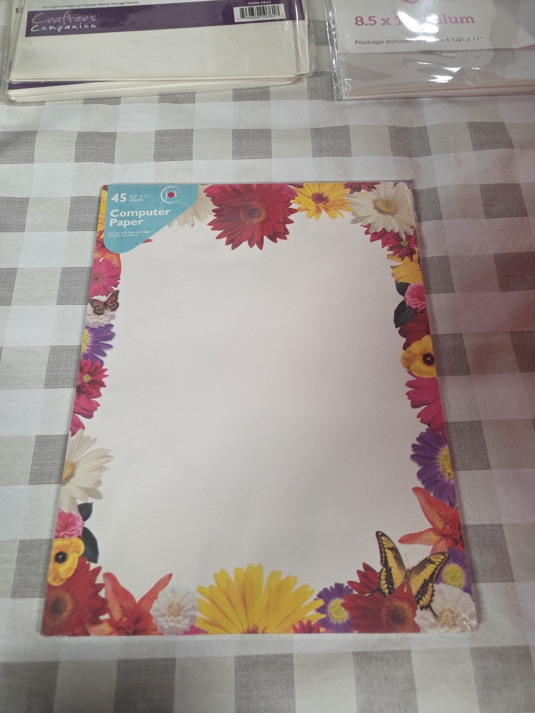 Computer Printer Paper 45 Sheets 8.5" x 11" Greenbrier Flowers (PaperA)