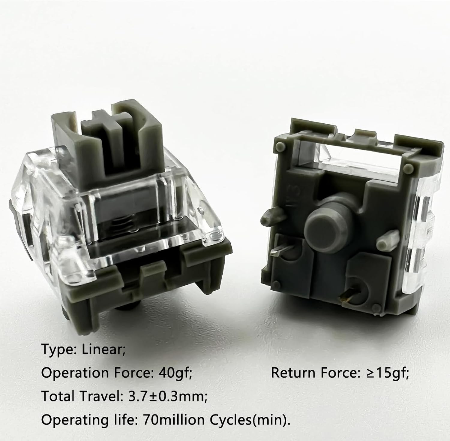 Kailh Midnight PRO Switches Mechanical Gaming Keyboard 5Pin 40gf Linear
