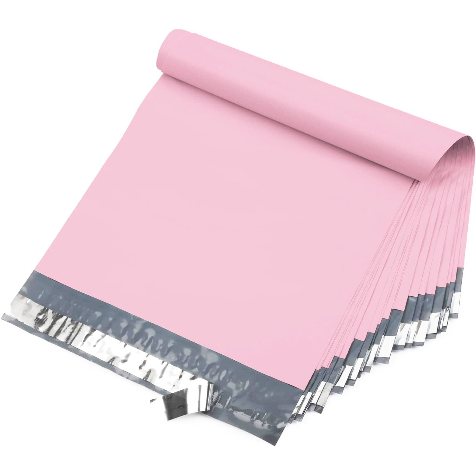 12X15.5 M5-1000pcs POLY MAILERS SHIPPING ENVELOPES PLASTIC BAGS-Light Pink