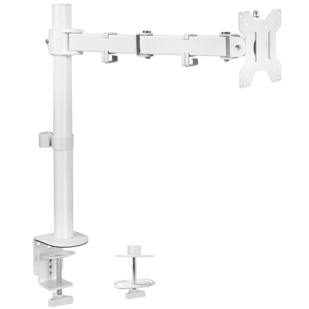 VIVO V001W White Single Adjustable Monitor Desk Mount Monitor Screen 38" Max