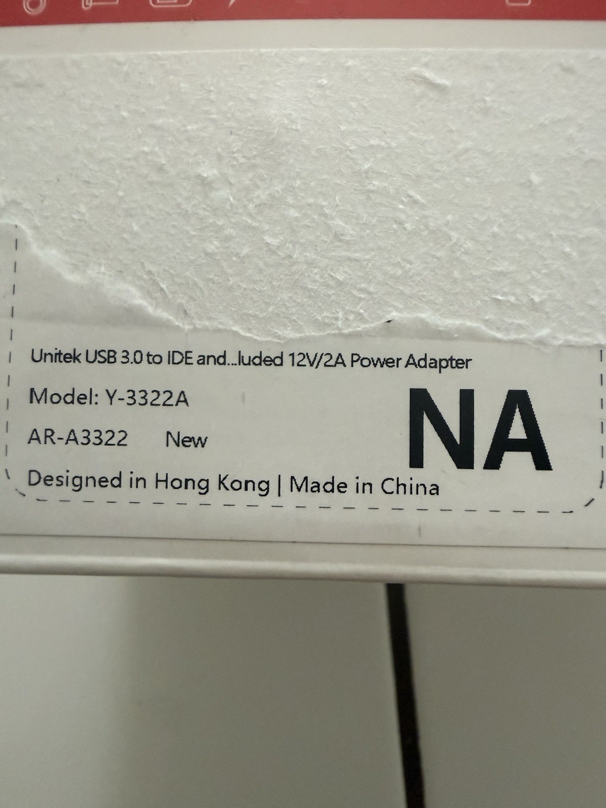 Unitek USB 3.0 to IDE Adapter w/ Power Adapter 12V Y-3322A AR-A3322
