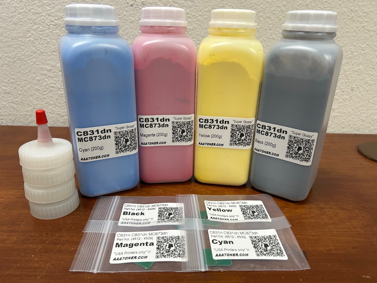 (200g x 4) Toner Refill for OKI C831n C831dn MC873dn + 4 Chip (44844512 - 4509)