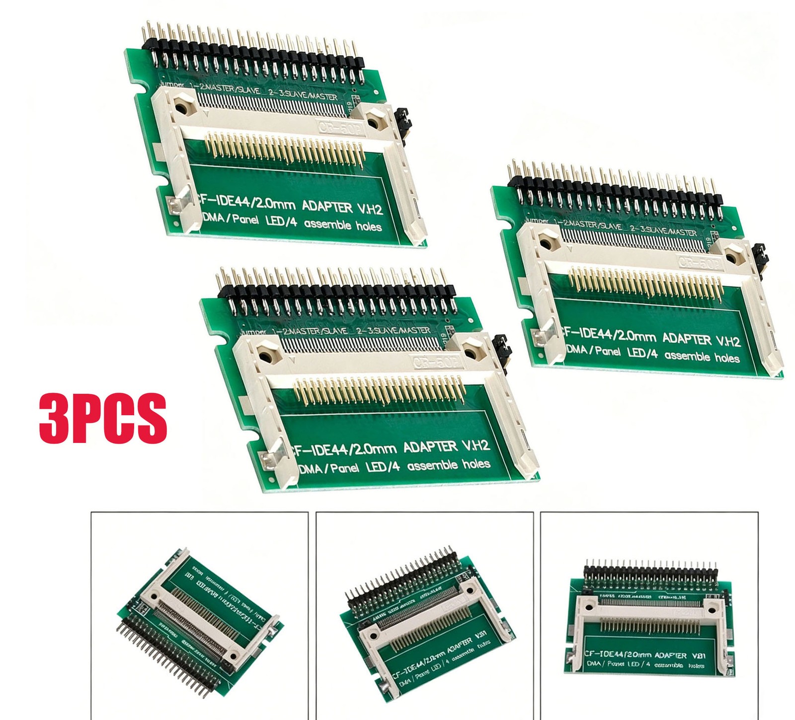 3x CF Compact Flash to 2.5 IDE 44pin Male Adapter for Laptop PC New