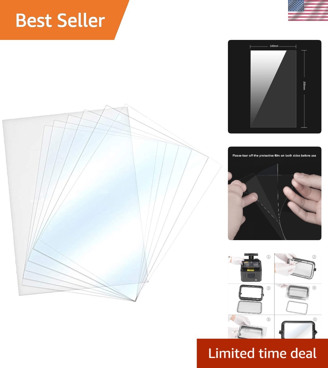6PCS High-Transmittance FEP Film 200x140mm for Superior 3D Printing Results