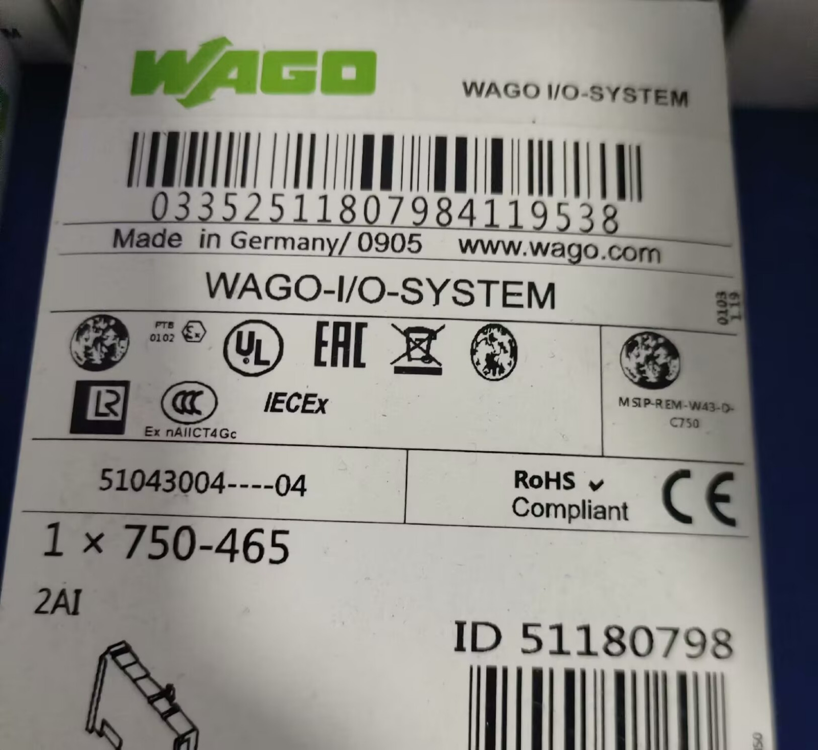 1PC New WAGO 750-465 Programmable Logic Controller Module fedex or DHL