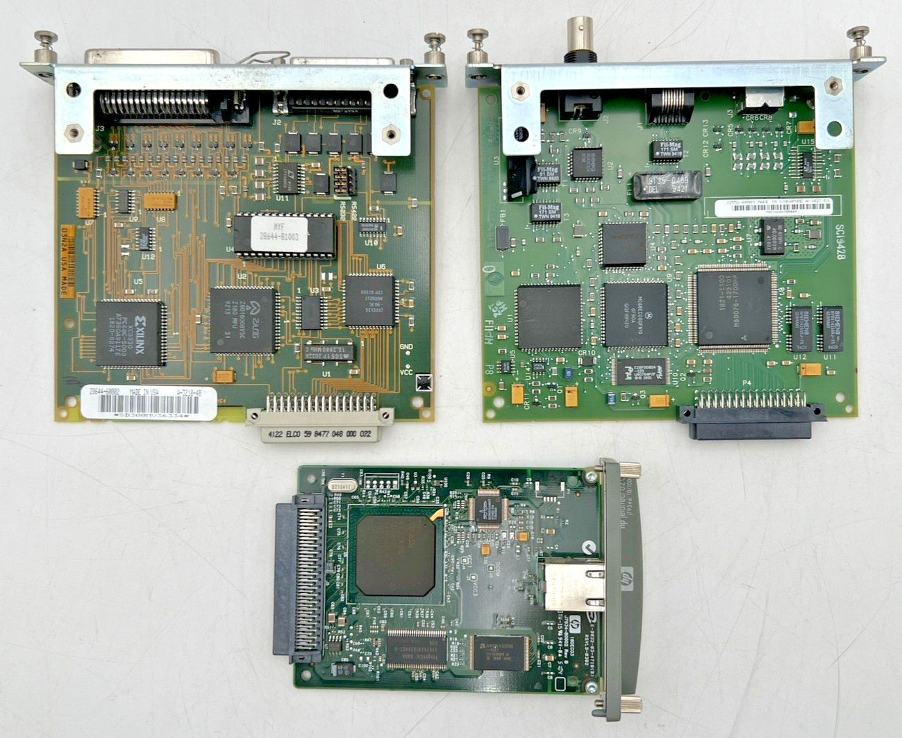 (3) HP JETDIRECT NETWORK CARDS J7934-80002 J2552-60001 28644-60002