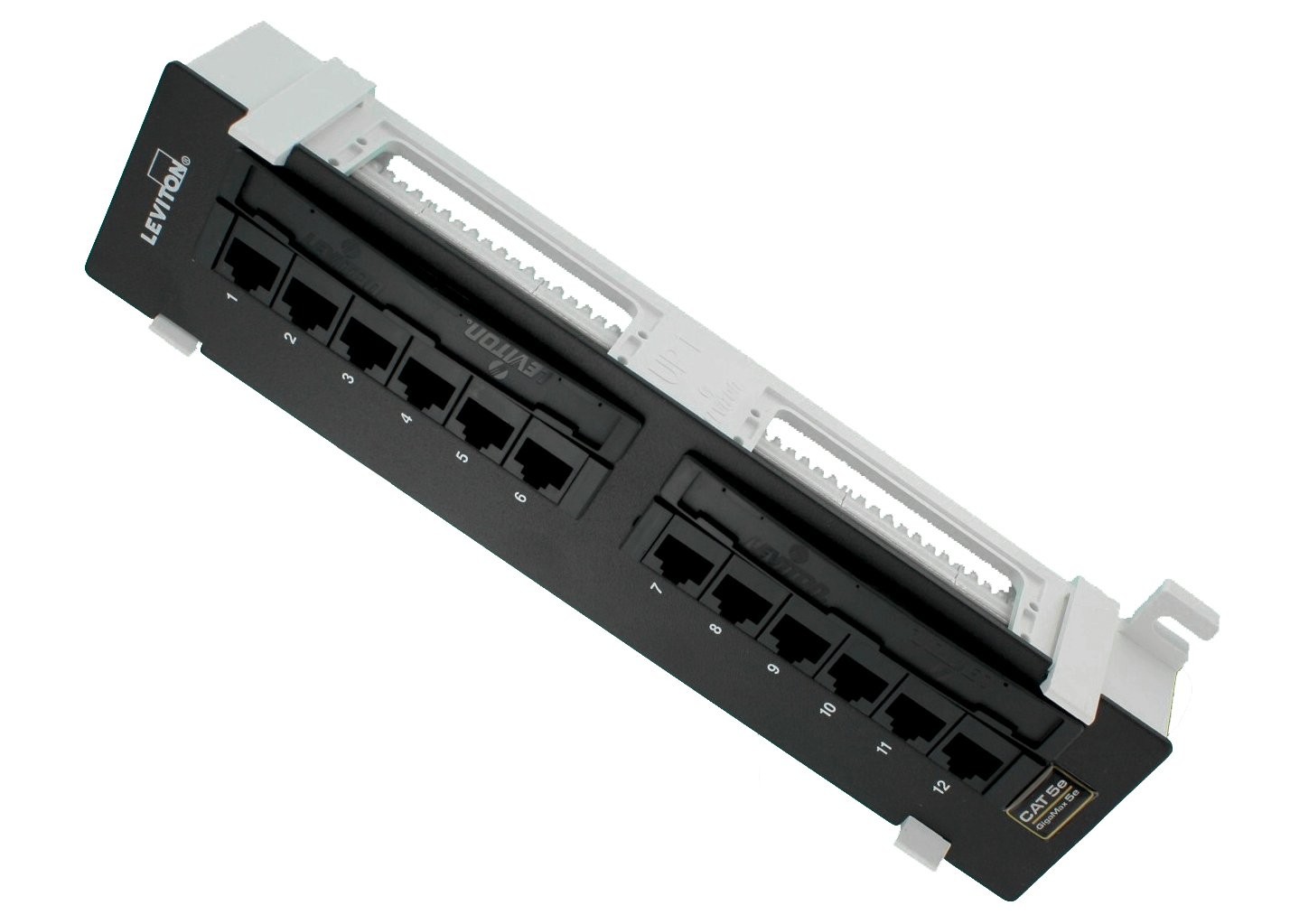 Cat 5e Flat 12-Port Patch Block, 5G596-U89, Black