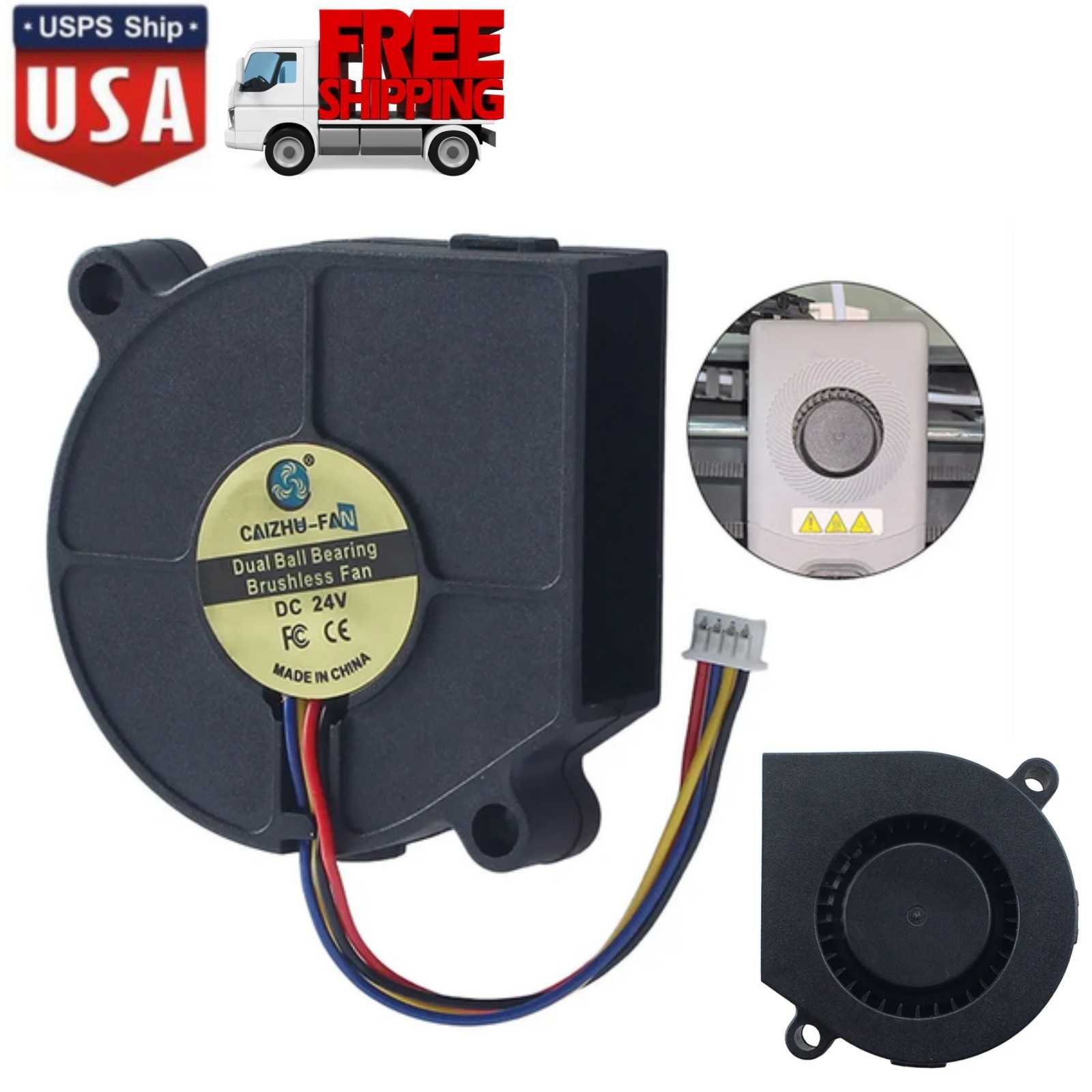 Extrusion Head Turbo Cooler Dual Ball Cooling Fan for Flashforge AD 5M Pro 5015