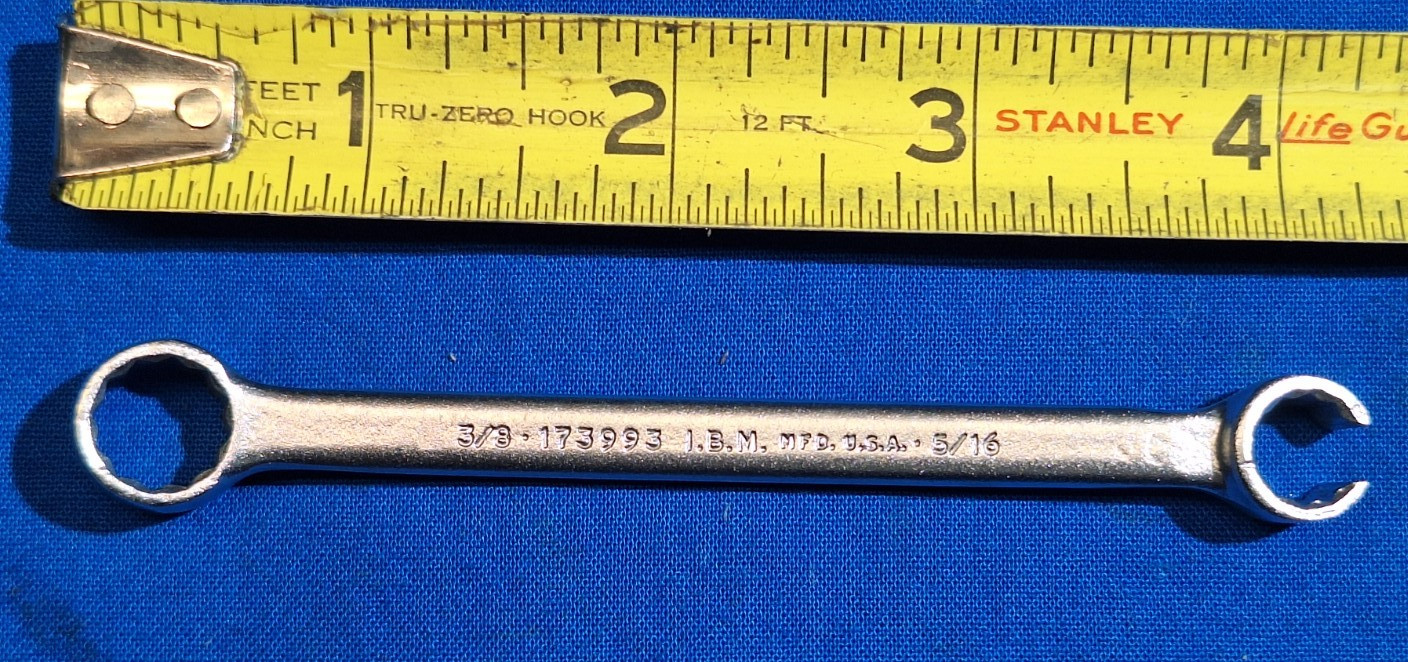 Original IBM 173993 3/8" box - 5/16" flare nut wrench 4-1/4" long EXCELLENT