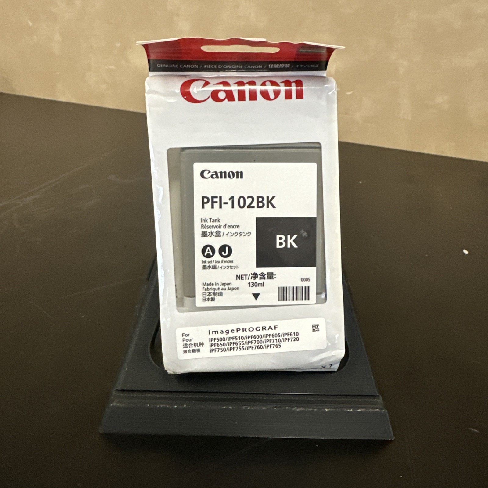 Canon PFI-102BK Black Ink Tank 130ml Sealed exp 01.2028