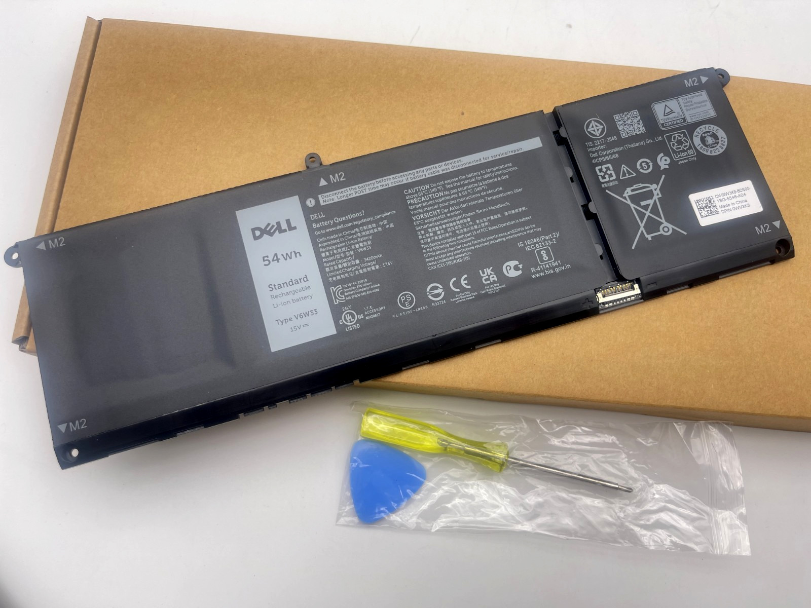 OEM 54Wh V6W33 BatteryFor Dell Inspiron 3510 5510 Latitude 3320 3330 Vostro 3515