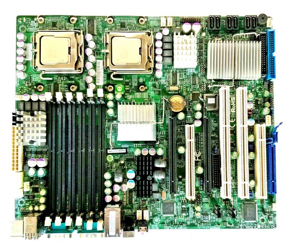 SUPER X7DAL-E REV 1.1 MOTHERBOARD + DUAL 2.5GHz INTEL XEON SLANV CPU's