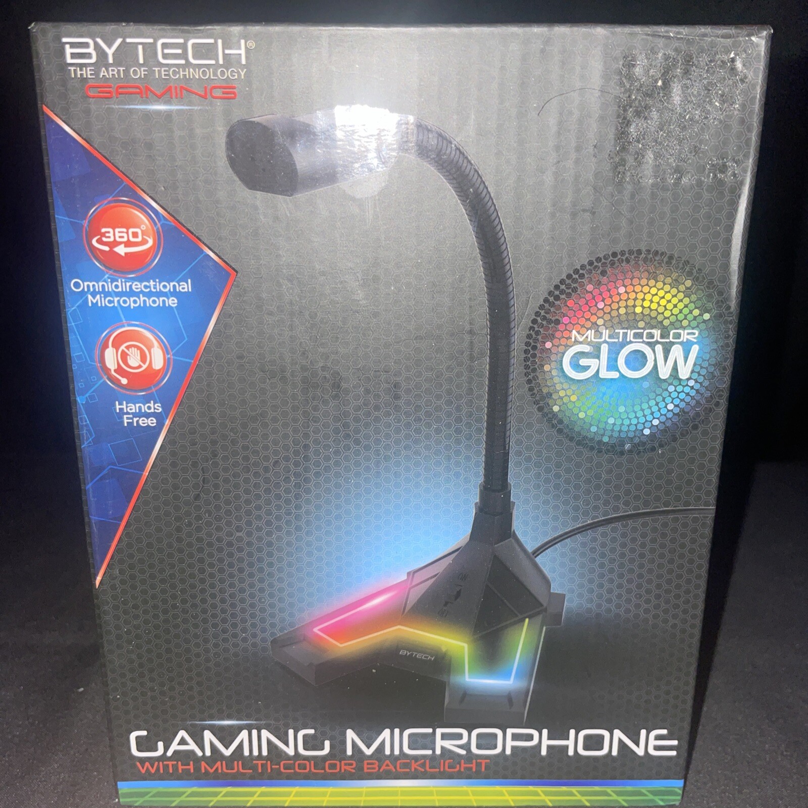 New Bytech Adjustable Gaming microphone - new- Multi Color Backlight Hands Free