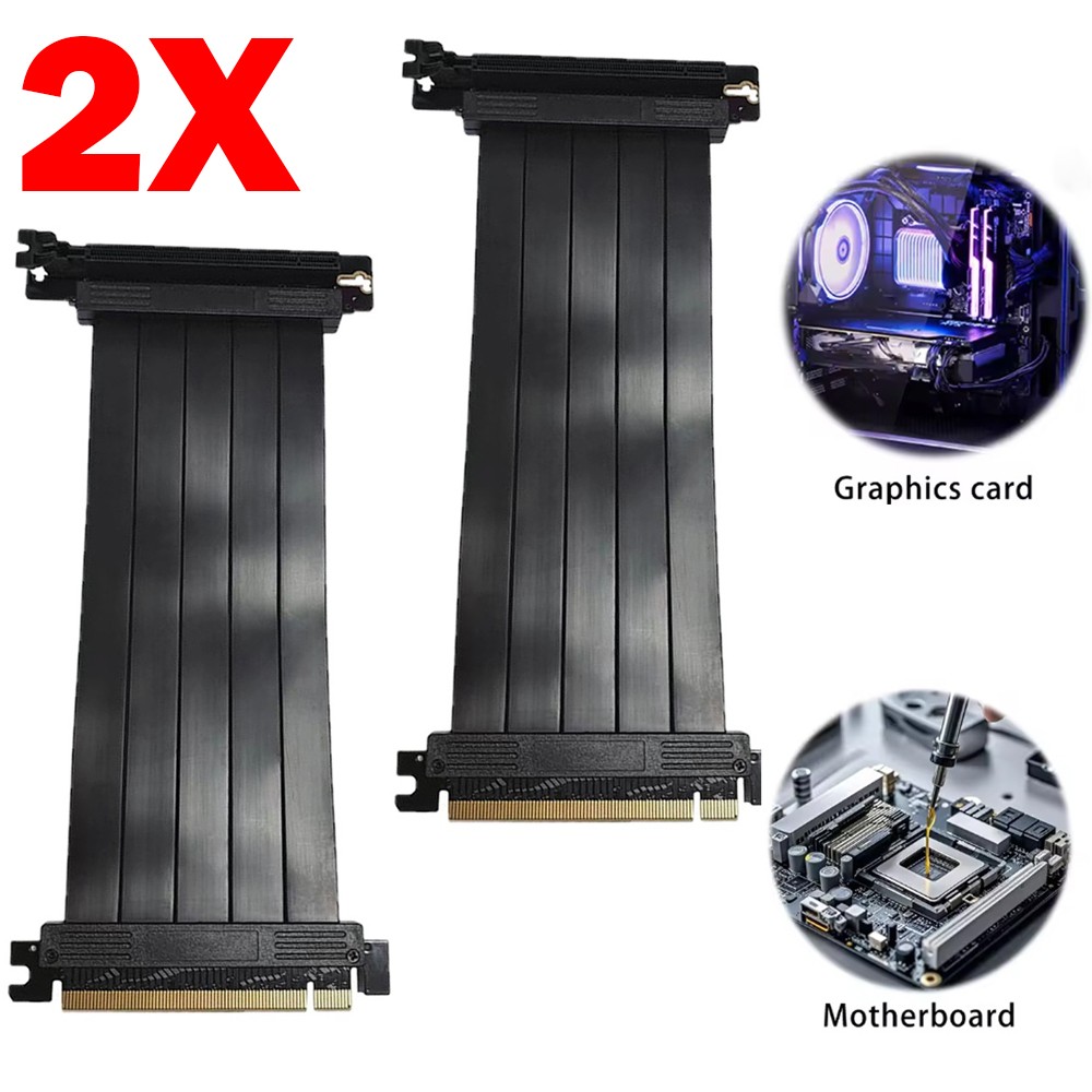 2PACK PCIE 16X 3.0 GPU Expansion Cable Graphics Card Extension Cable Accessories