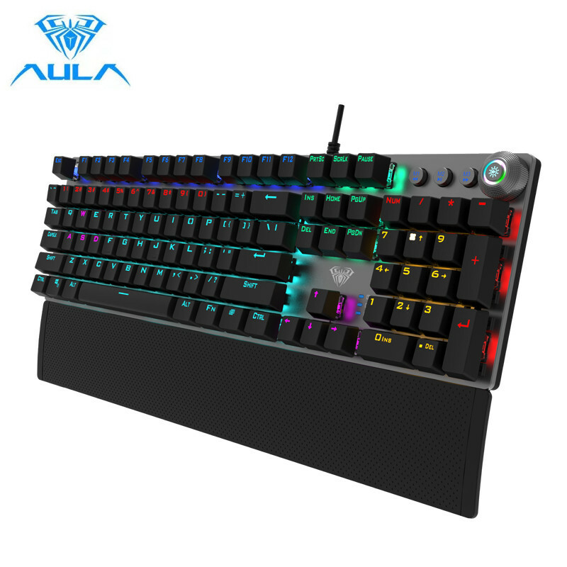RGB F2058 Mechanical Gaming Keyboard 108 keys Anti-ghosting with Hand Rest
