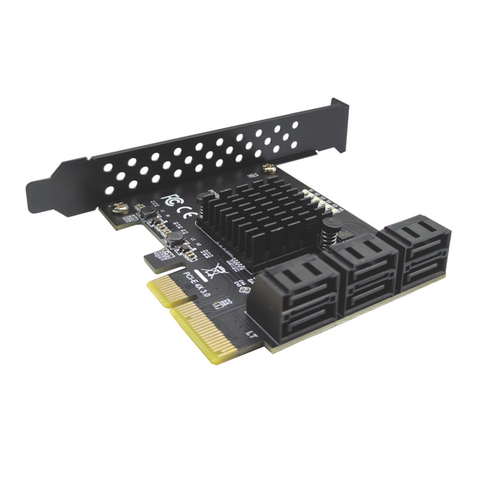 PCI-E 4x 3.0 To 6 Port SATA3.0 Expansion Card Adapter For ASMedia ASM1166 master