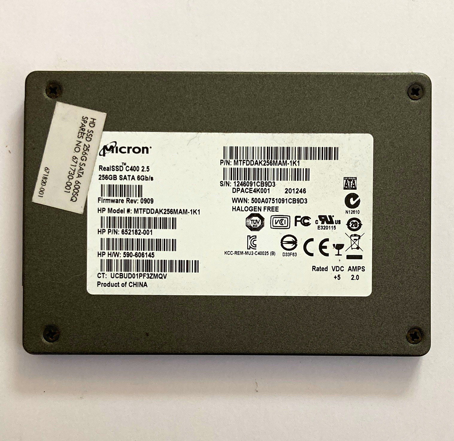 Micron RealSSD C400 256GB 2.5" SATA III Internal SSD Laptop/PC MTFDDAK256MAM-1K1