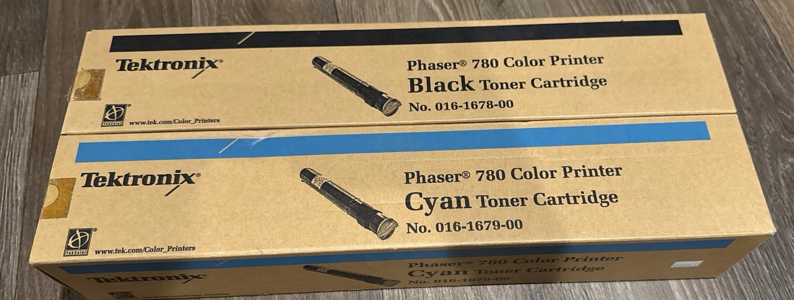 NEW Lot of 2 Tektronix Phaser 780 Black & Cyan Toner Cartridge 016-1679-00