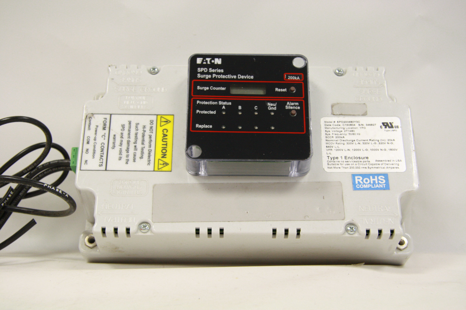 Eaton SPD200480Y3C Surge Protective Device SPD 277/480V 50/60Hz