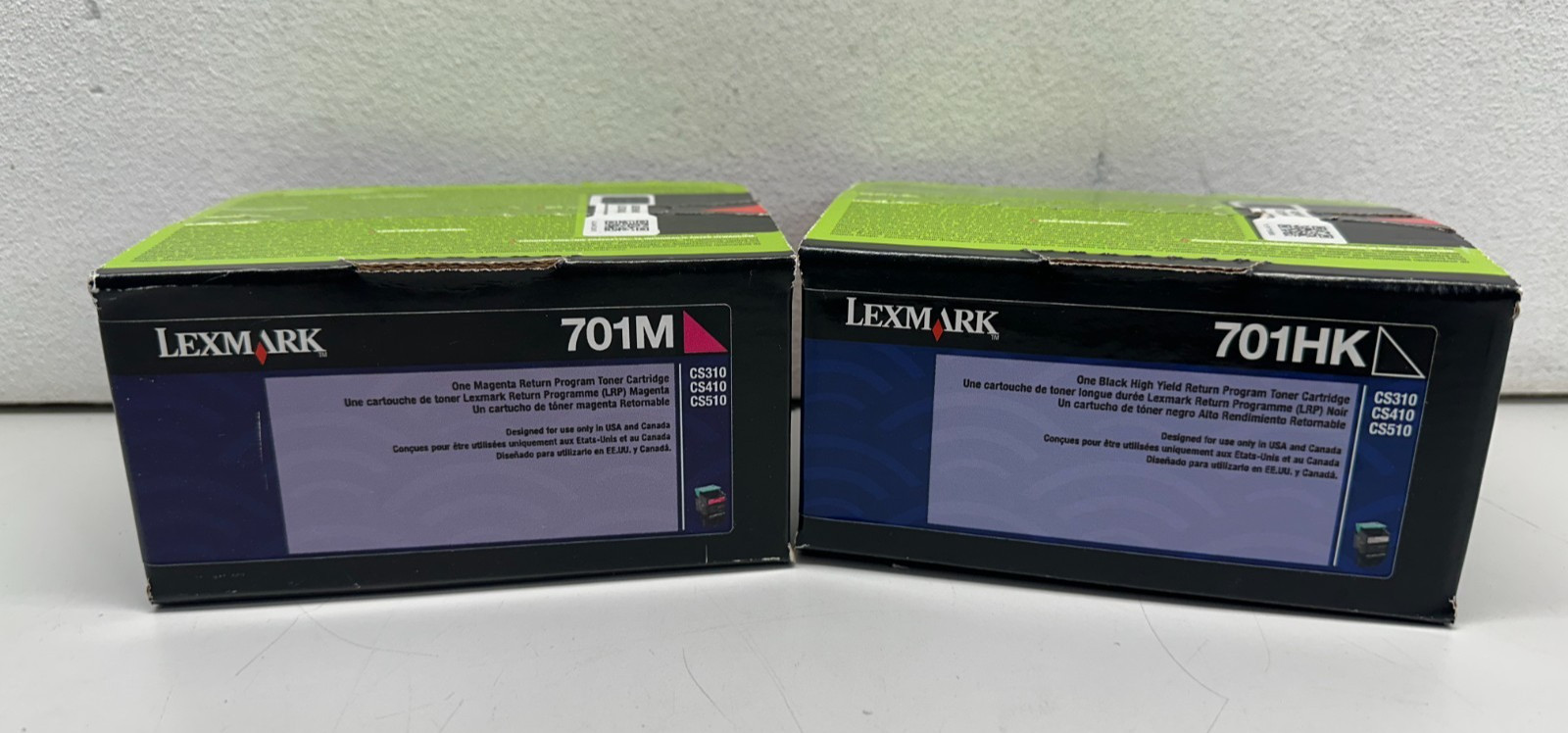 GENUINE SET 2 LEXMARK TONER CARTRIDGE 701HK 701M CS310-CS510 NEW SEALED