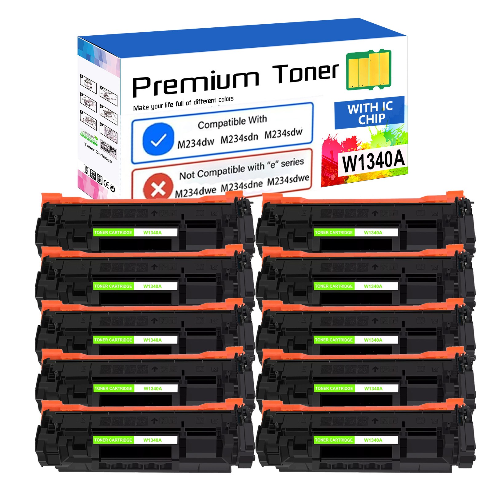 10PK W1340A Toner Cartridge With Chip Fit for HP M209dw M234dw M234sdn M234sdw