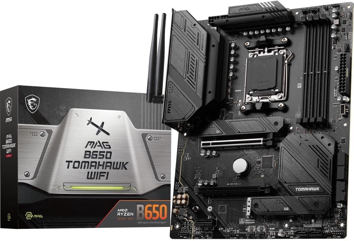 MSI MAG B650 Tomahawk WiFi ATX Gaming Motherboard AMD Ryzen 7 4-DDR5 RAM Slots