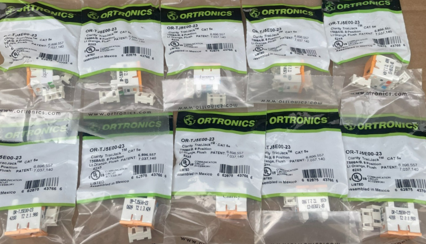 Ortronics OR-TJ5E00-23 Clarity TracJack CAT 5e, 8 Position (Lot of 10)