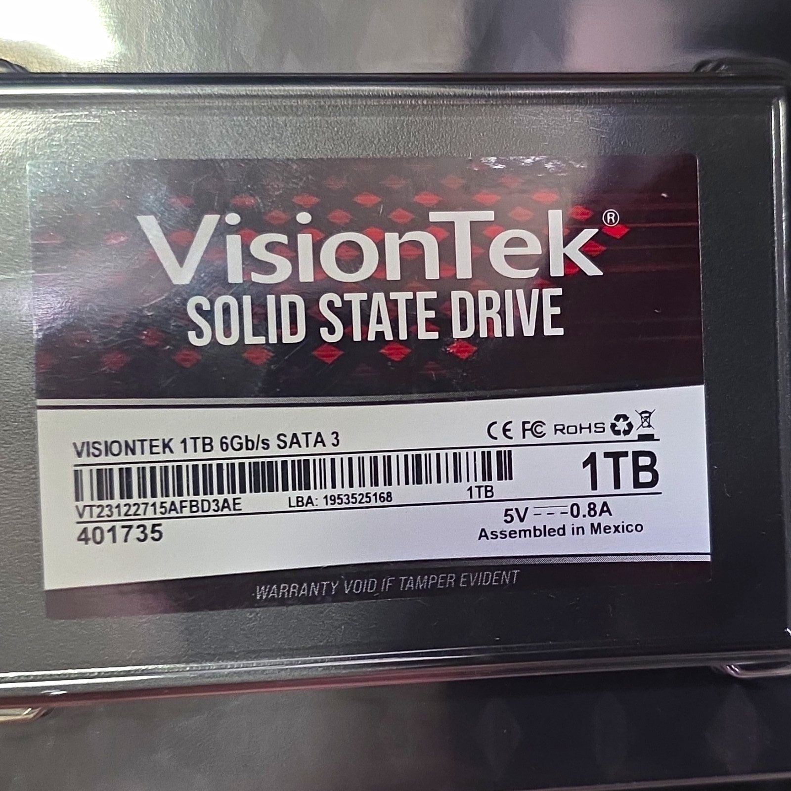 VisionTek 1TB Internal SSD SATA III 6Gb/s Black for PC & Mac