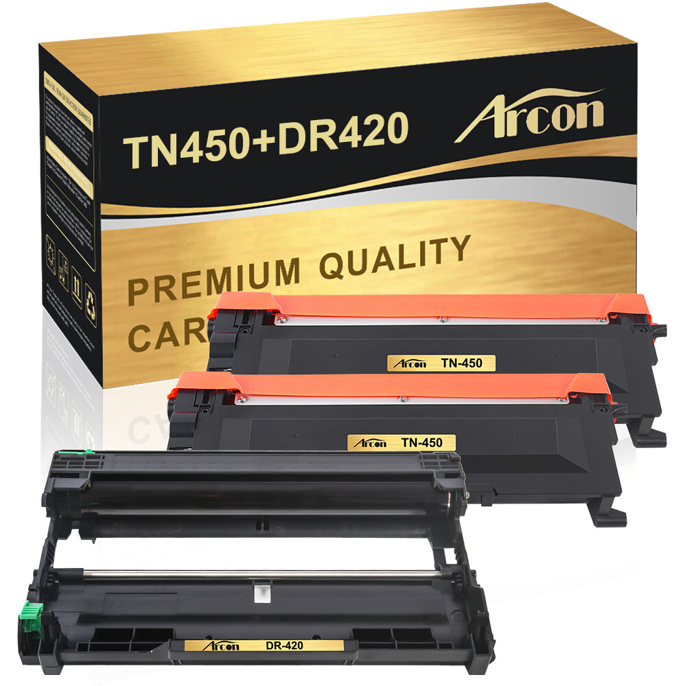 2PK TN450 Toner Cartridge + 1PK DR420 Drum Compatible with Brother HL-2270DW
