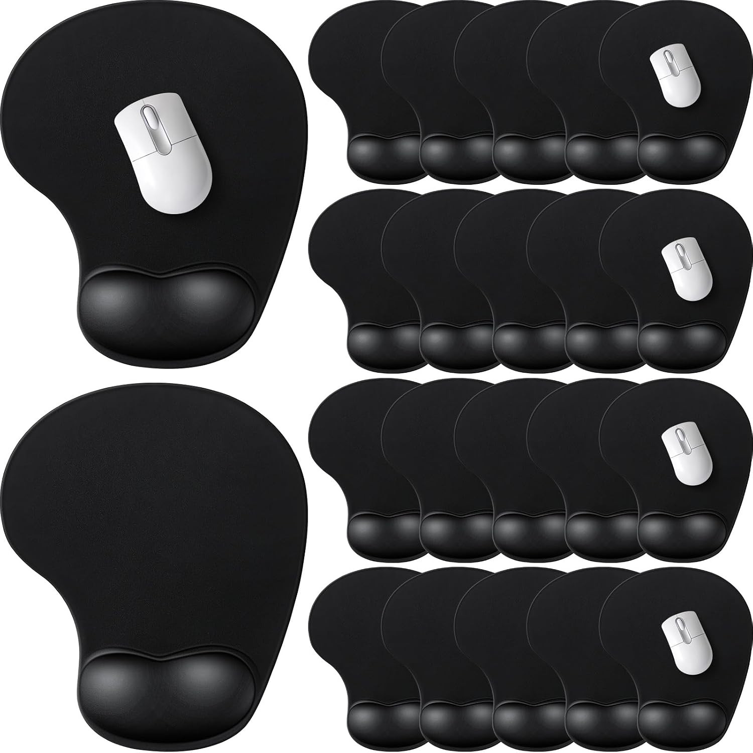 24 Pcs Ergonomic Mouse Pad with Wrist Support Office Mousepad Gaming Black Mouse
