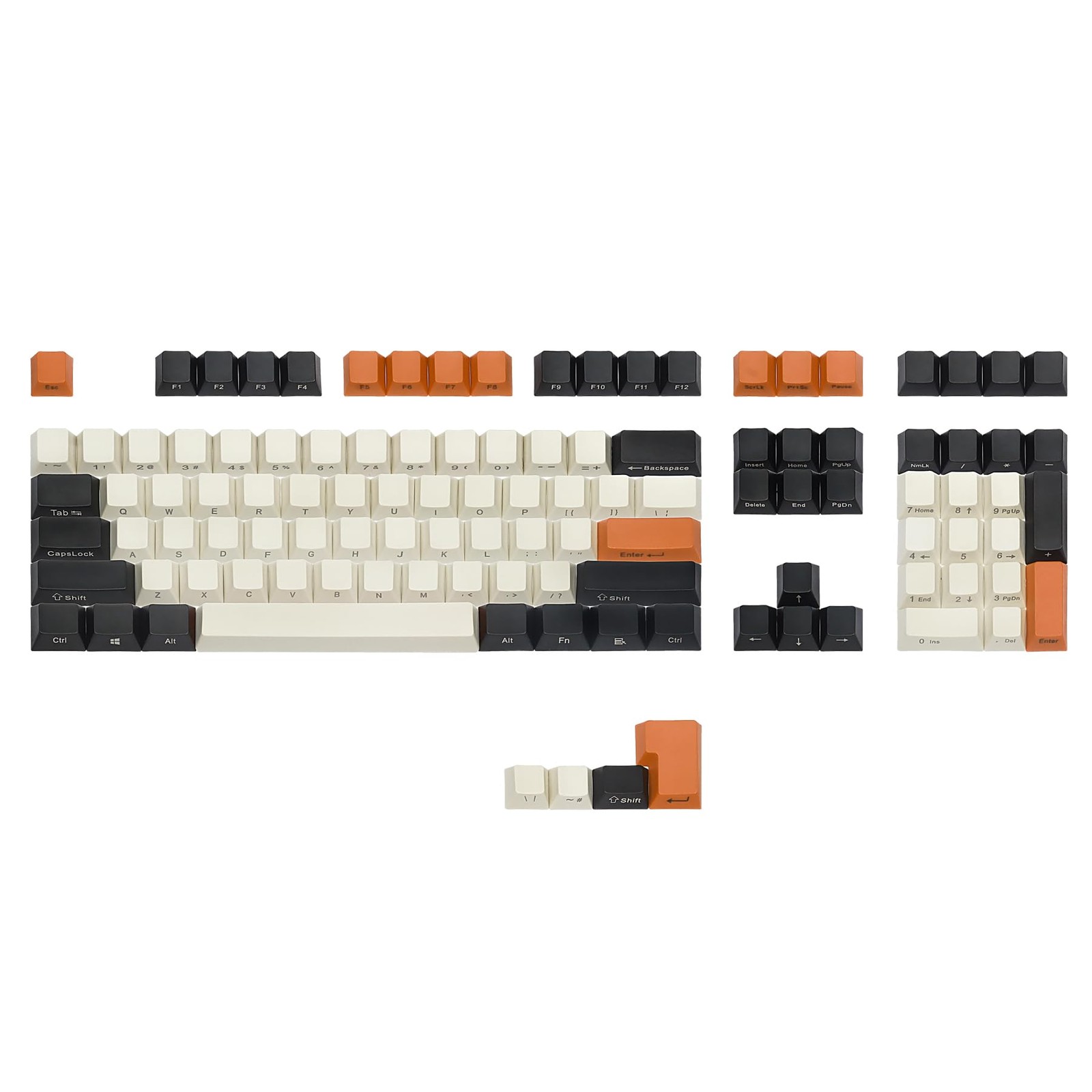 Side Printed Keycaps OEM Thick PBT Carbon Fits 61/87/104/108 Cherry MX
