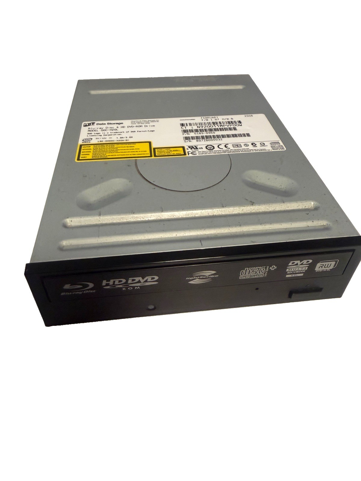 LG GGC-H20L Blu-ray + HD DVD ROM Combo Drive - Rare Dual Format Reader