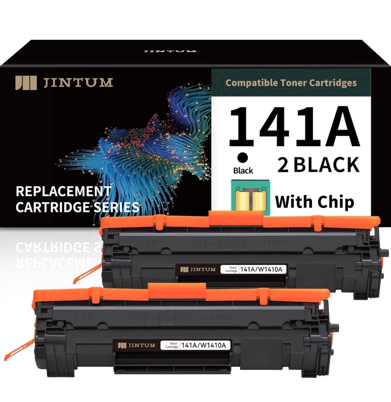 JINTUM 141A Black Toner Replacement Compatible for HP LaserJet MFP M140w 2PK