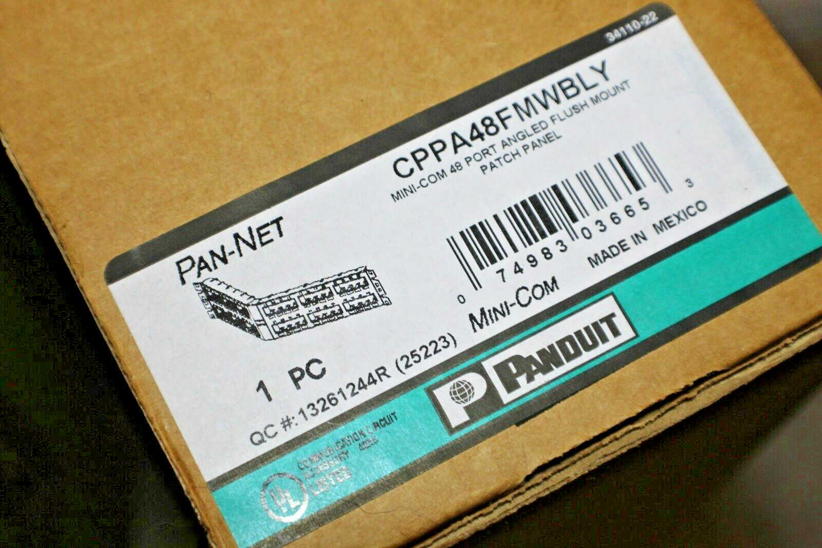 PANDUIT PAN-NET CPPA48FMWBLY MINI-COMM 48 PORT ANGLED FLUSH MOUNT PATCH PANEL