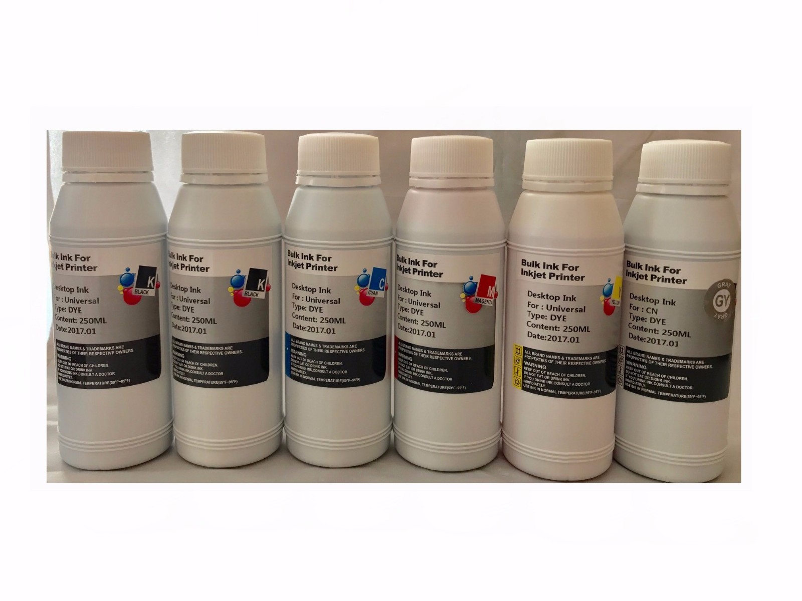6x250ml Refill ink for Canon PGI-250 CLI-251 MG6320 MG7120+ GRAY + PIGMENT Black