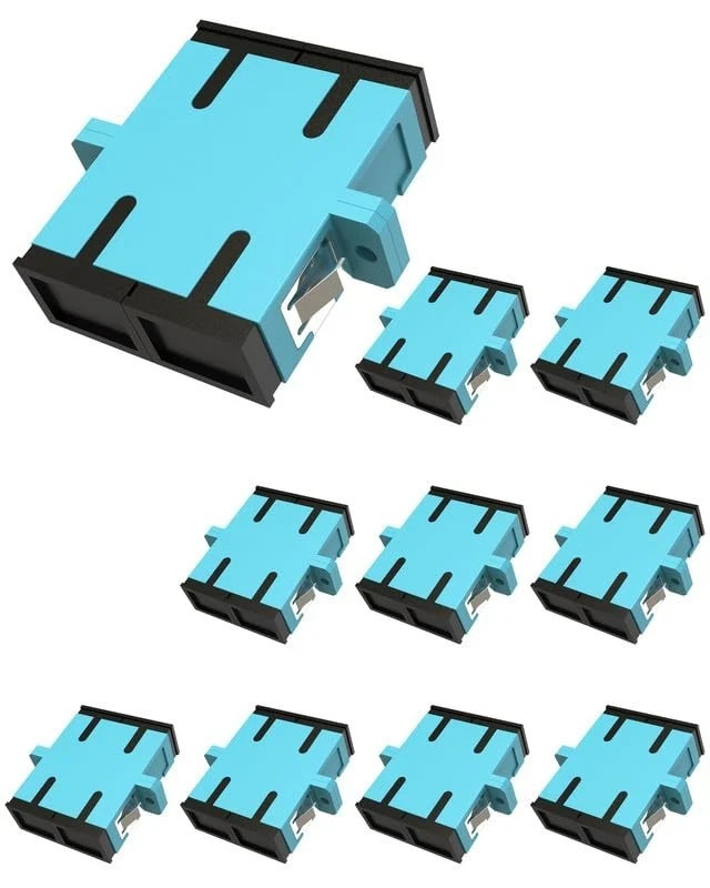 10pcs SC to SC Female Fiber Optic Coupler Duplex Multimode/Singlemode Compatible