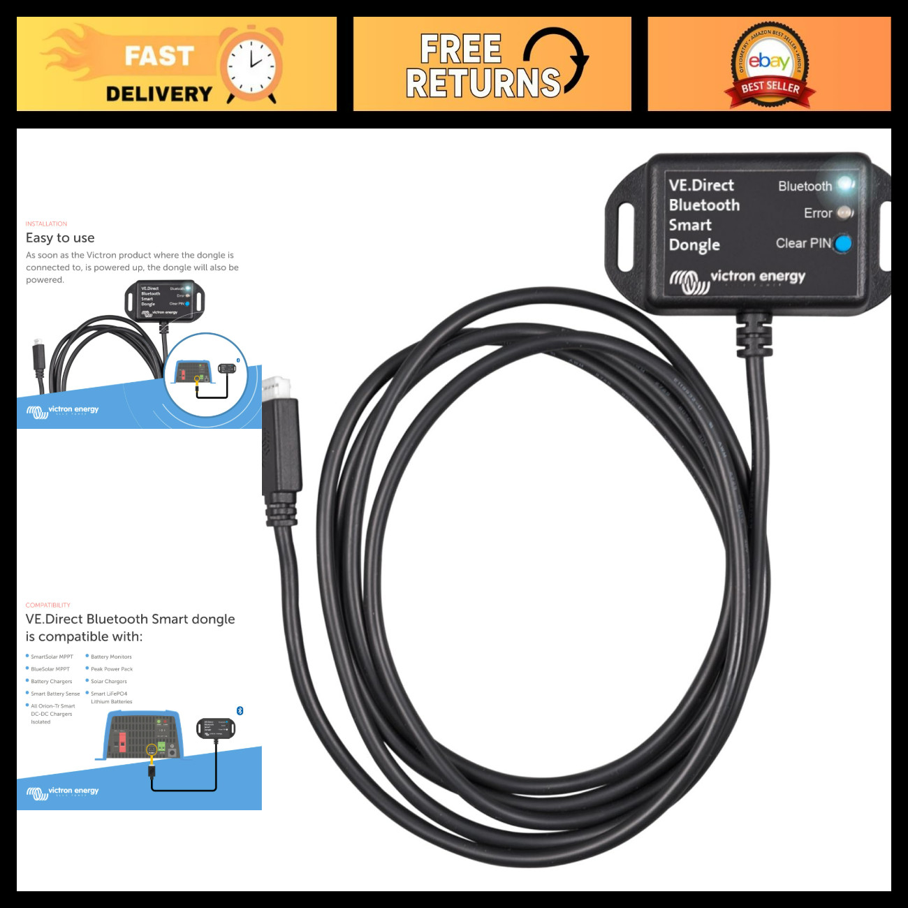 Bluetooth Smart Dongle for VE.Direct - Wireless Data Monitoring & Connectivity